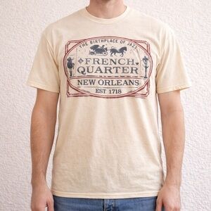 ✨ Vintage French Quarter New Orleans Jazz Graphic Tee Ivory M ✨